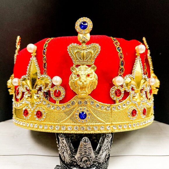 Royal King Crown, Halloween Party Costume, Prom Crown, Cosplay Crown, XL Size